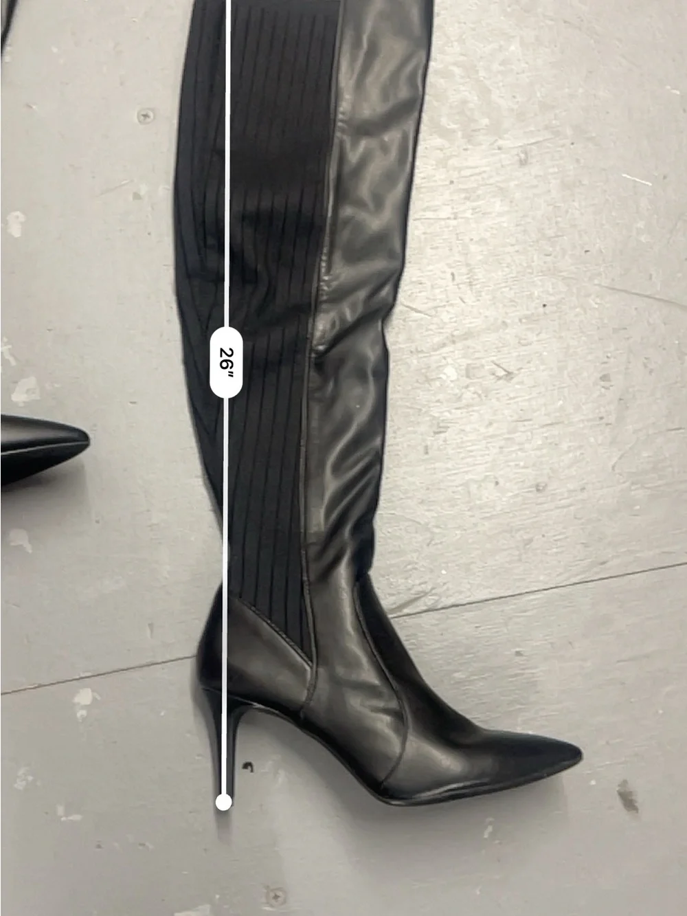 INC International Concepts Black Over-the-Knee Pointed-Toe Stiletto Boots